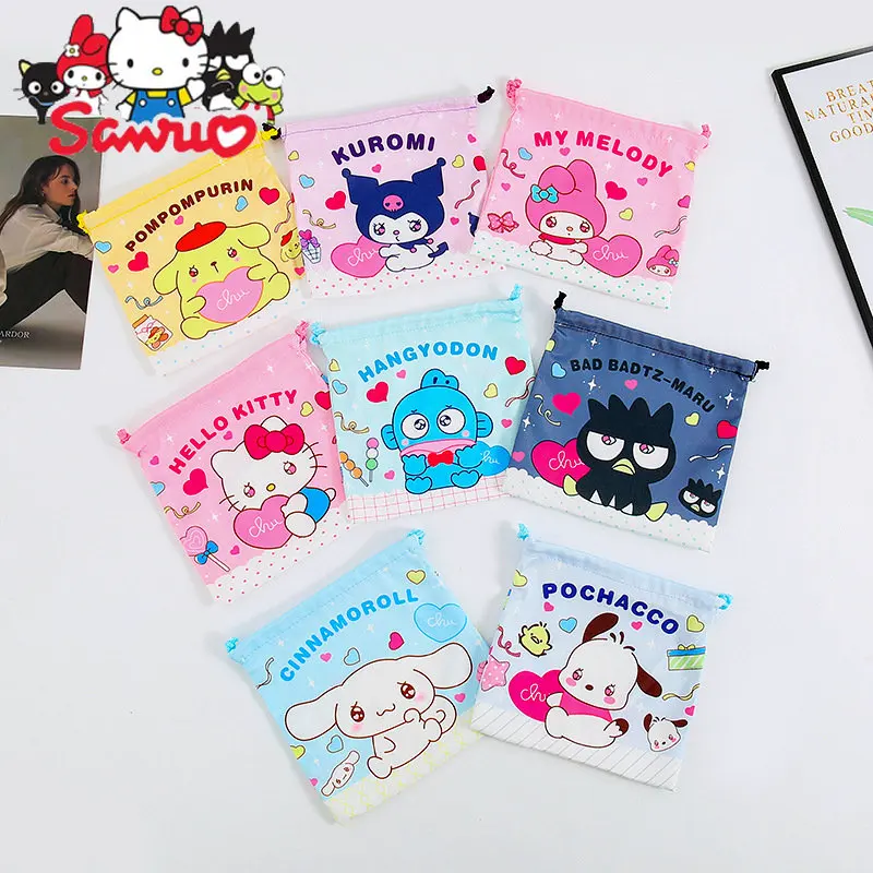 

Sanrio Melody Kuromi Hello Kitty Cinnamoroll Pochacco Travel Storage Bag Separate Bundle Pocket Drawstring Strap Pocket Dust Bag