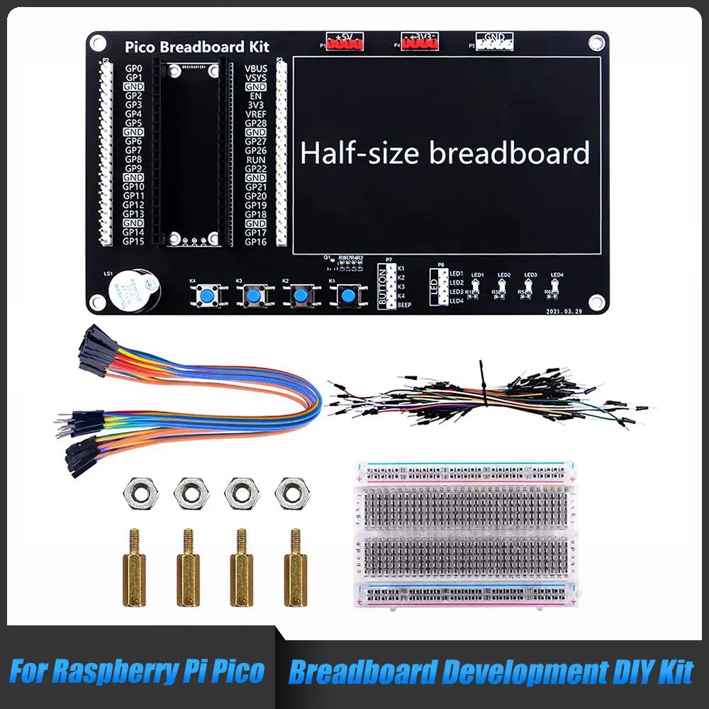 

Плата расширения со светодиодной кнопкой зуммера, платформа для разложения макетной платы, набор для самостоятельной сборки макетной плат...