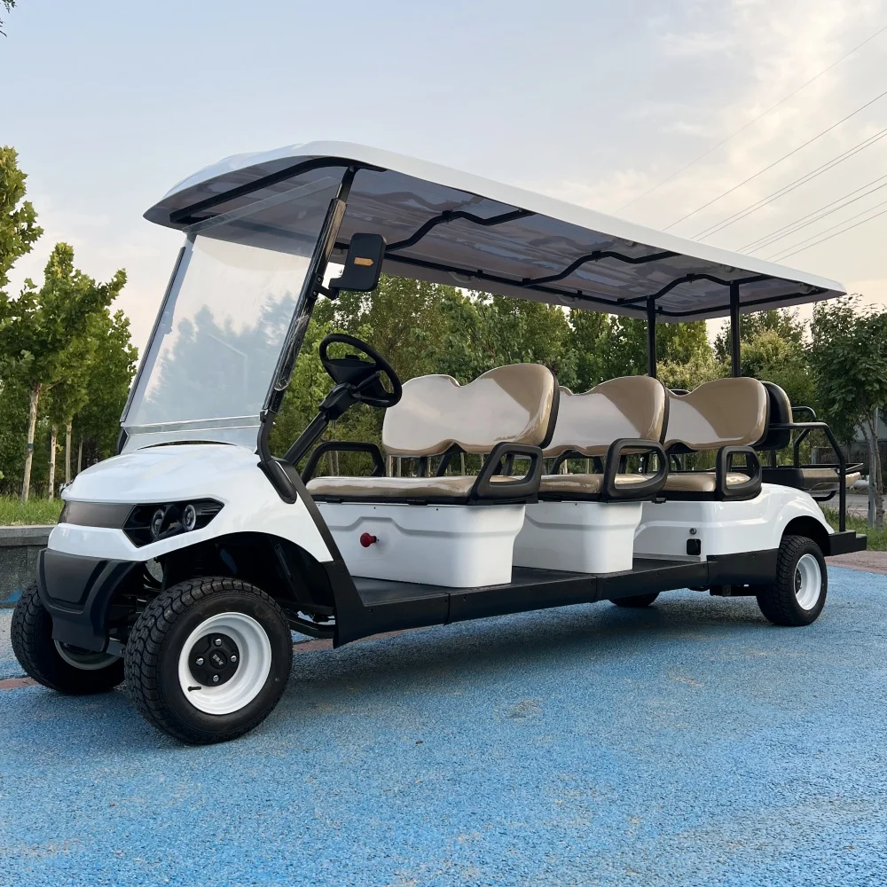 2024 белая электрическая тележка для гольфа на внедорожник 2 4 6 8 мест литиевая