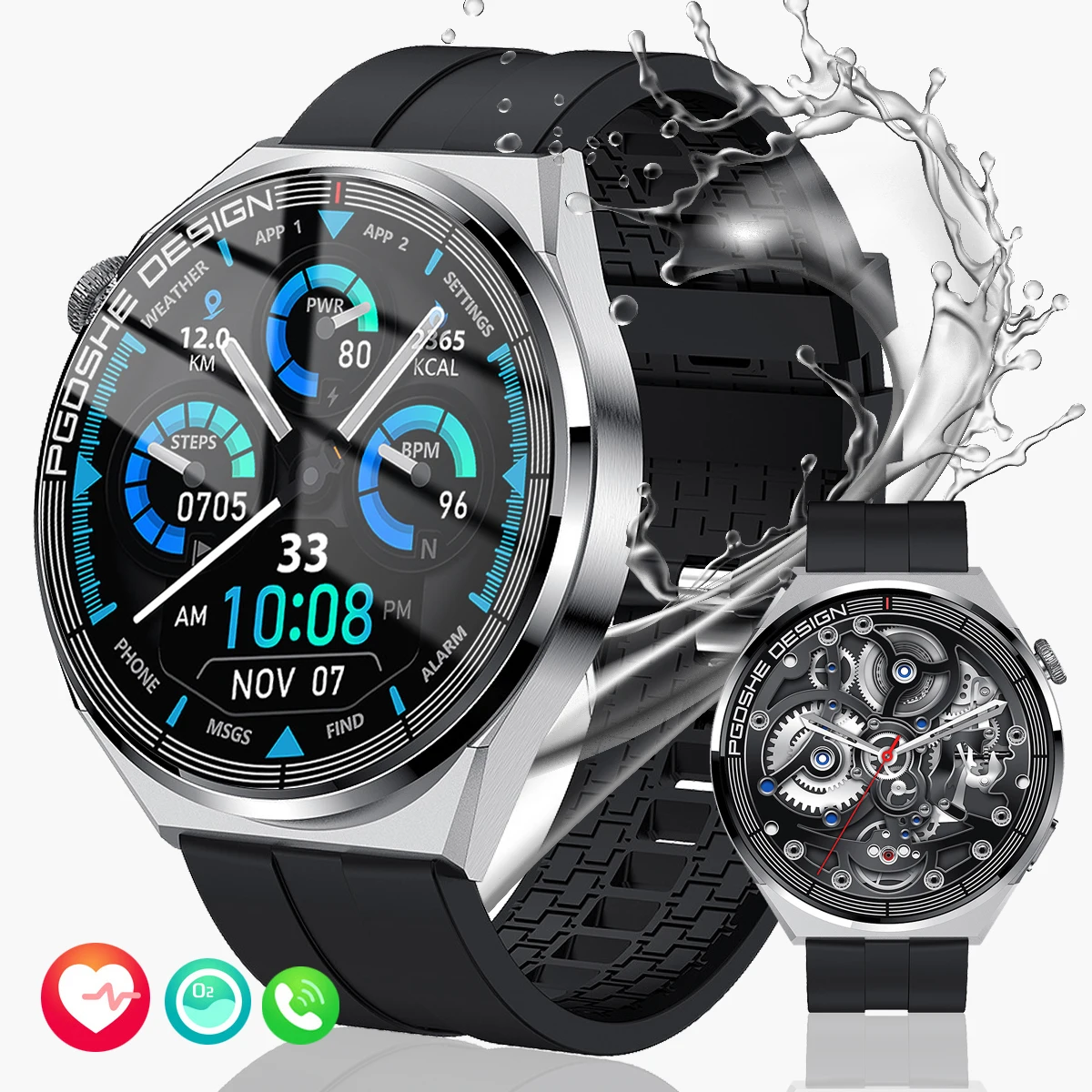 

1.41-inch large touch screen fashion smartwatch heart rate sleep health monitoring waterproof watch with multiple sports modes