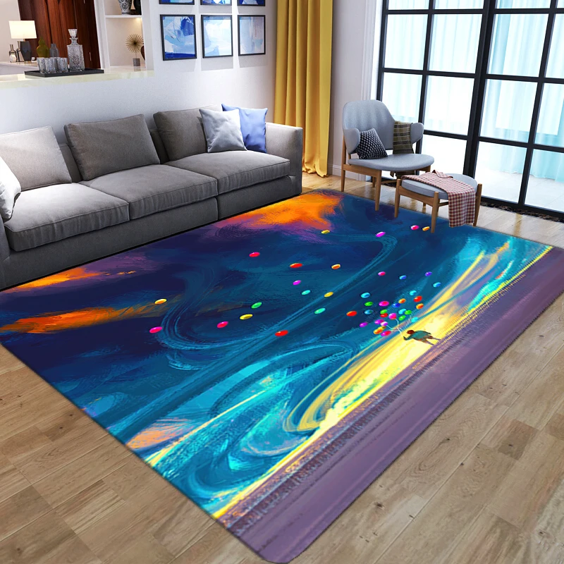 

Мультяшные сказочные пейзажи, ковры для гостиной, украшение для детской спальни, детский коврик для ползания, Мягкий Нескользящий напольны...