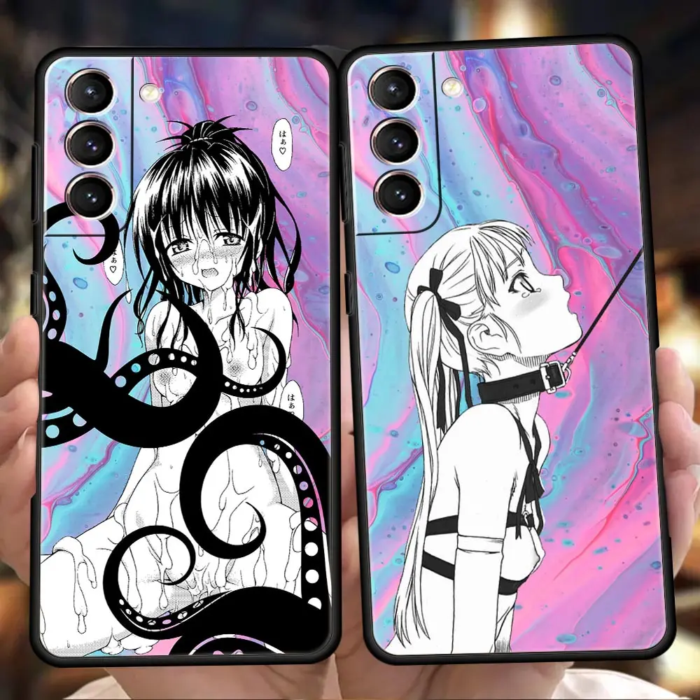 Милый японский чехол для телефона с аниме девушкой из мультфильма Samsung Galaxy S20 S21 FE