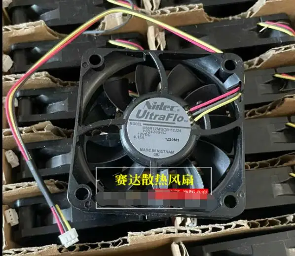 

Nidec U60R12MGCB-52J24 DC 12V 0.16A 60x60x15mm 3-Wire Server Cooling Fan