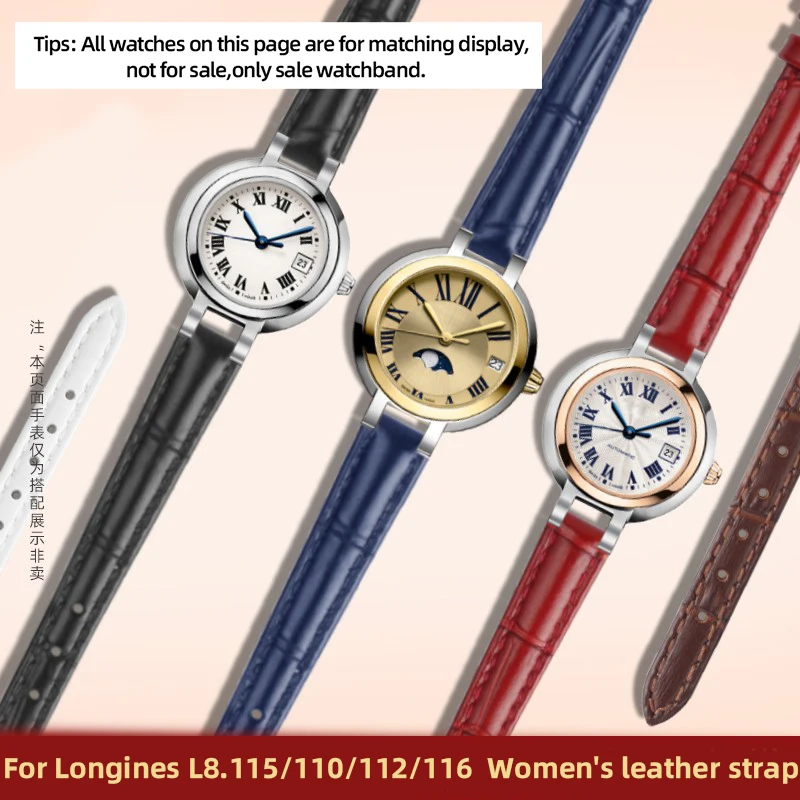 Ремешок из натуральной кожи для часов Longines ремешок в форме сердца и Луны