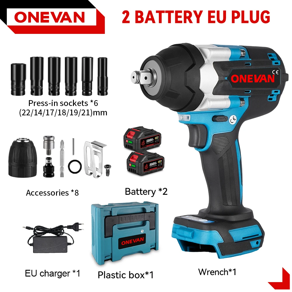 

ONEVAN 1800N.M бесщеточный ударный гайковерт для аккумулятора Makita 18 В