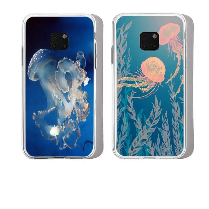 

Jellyfish Phone Case For Huawei Mate P10 P20 P30 P40 P50 Smart Z Honor 50 60 70 Pro Lite Transparent Case
