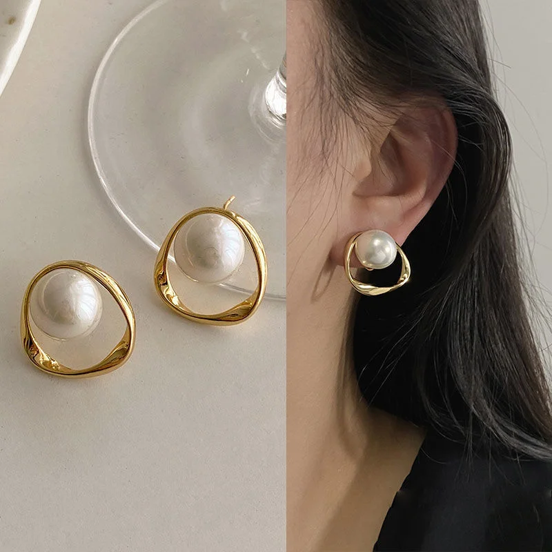 

2022 Korean Fashion Jewelry Rhinestone Pearl Dangle Earrings Set Retro Long Women's Stud Earrings Wedding Pendant Free Shipping