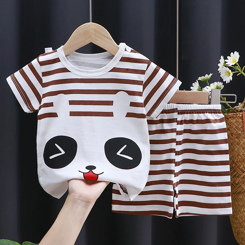 Summer Kids Clothes Boy Children's Clothing Sets Girls Suit Costume  Mother Newborn Baby Girl Clothes Baby Short Sleeve  1-6y