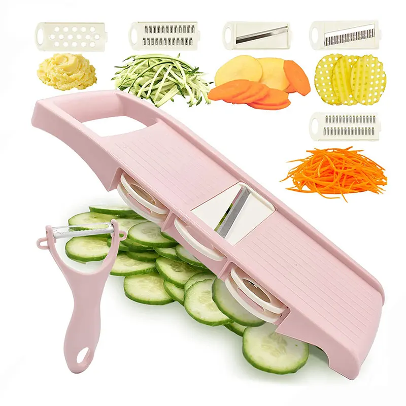 

Vegetable Cutter 5In 1 Dicing Blades Slicer Shredder Fruit Peeler Potato Cheese Drain Grater Chopper Kitchen Accessories Tool