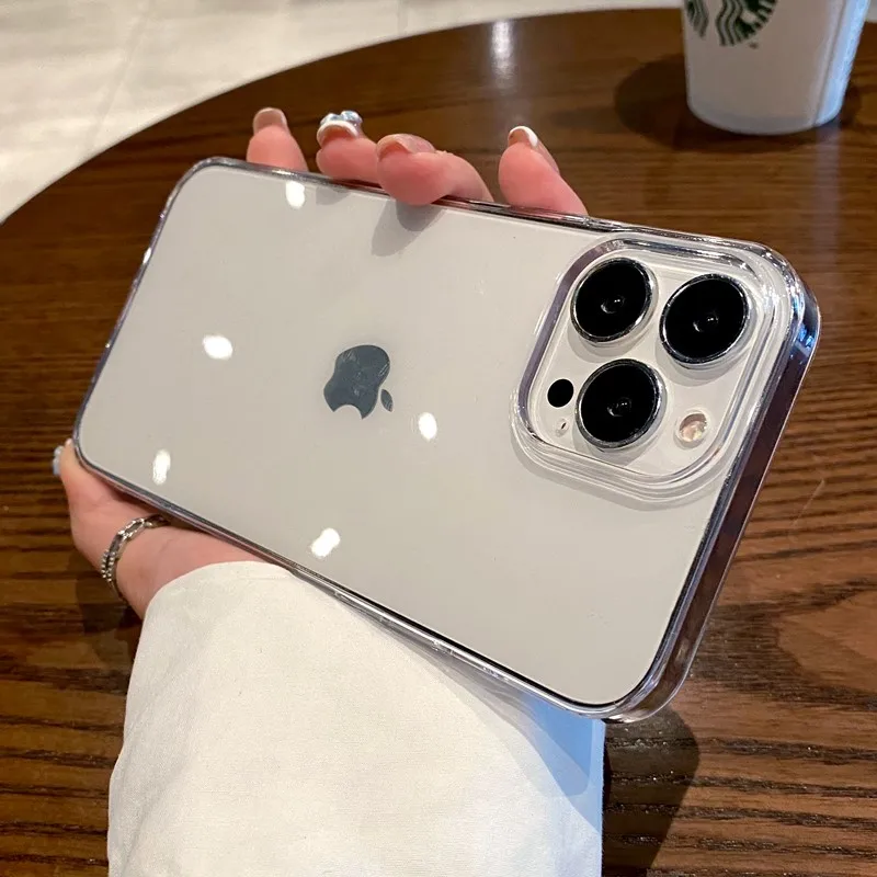 2023 Роскошный прозрачный жесткий пластиковый чехол для iPhone 14 13 12 Mini 11 Pro Max X XR XS 7 8 Shockpoof кристально прозрачный чехол