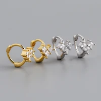2020 new earrings fashion square stone simple s925 pure tremella buckle earrings