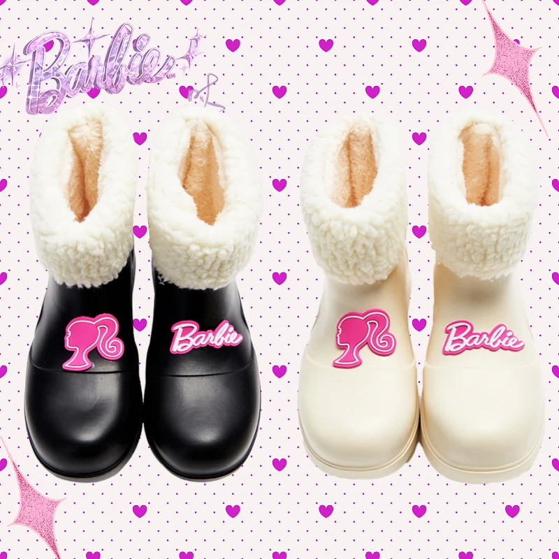 

Barbie Adults Plush Boots Kawaii Soft Warming Winter Outdoor Comfortable Non-Slip Trendy Movie Decoration Cute Lovely Girls Gift