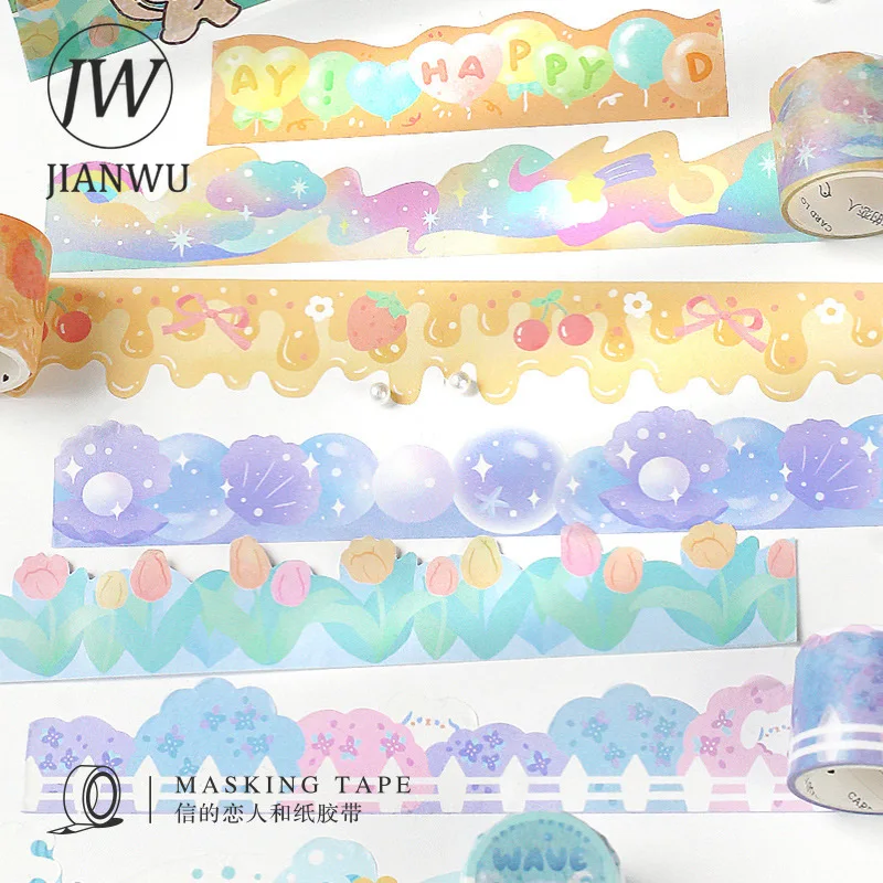 

JIANWU 3cm*300cm Cute Collage Shaped Washi Tape Cartoon Journal Scrapbooking Decoration Material Masking Tapes Kawaii Stationery