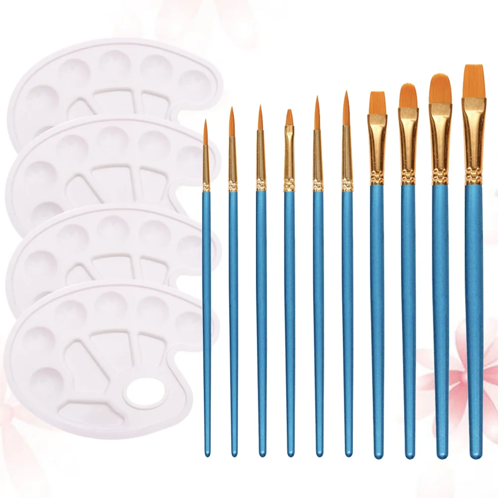 

10pcs Creative Painting Brush Painting Pens Drawing Pen Painting Tool Set for Artist Students Kids with 4pcs Color Palettes