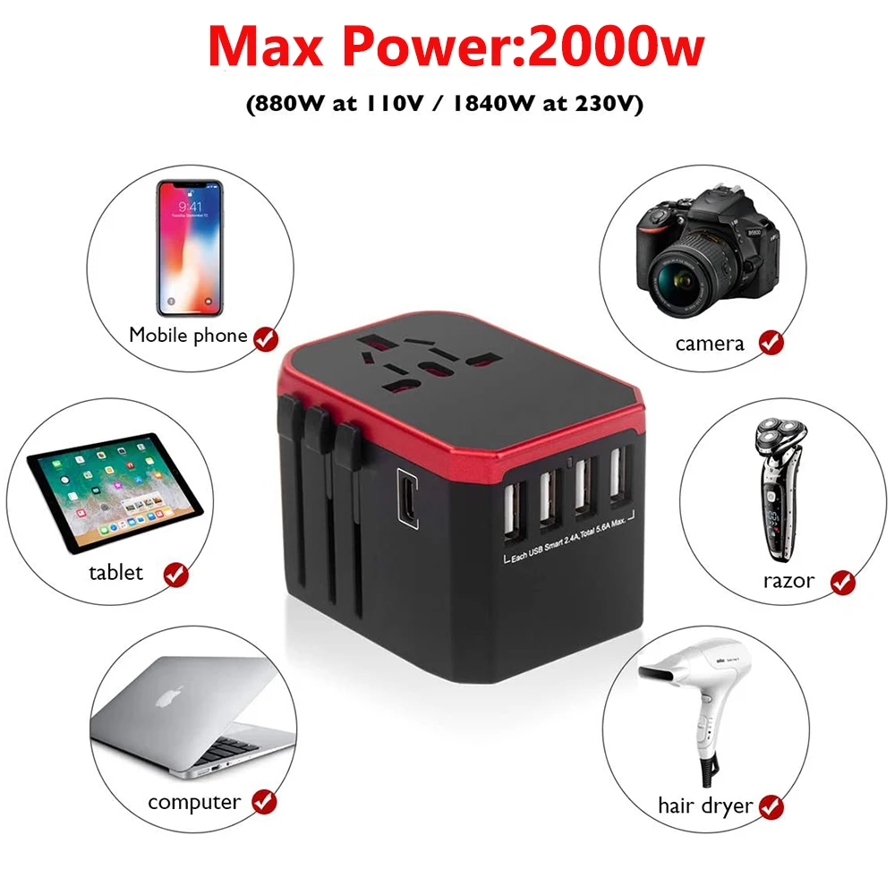 Конвертер с несколькими вилками для сша/великобритании/австралии/ес