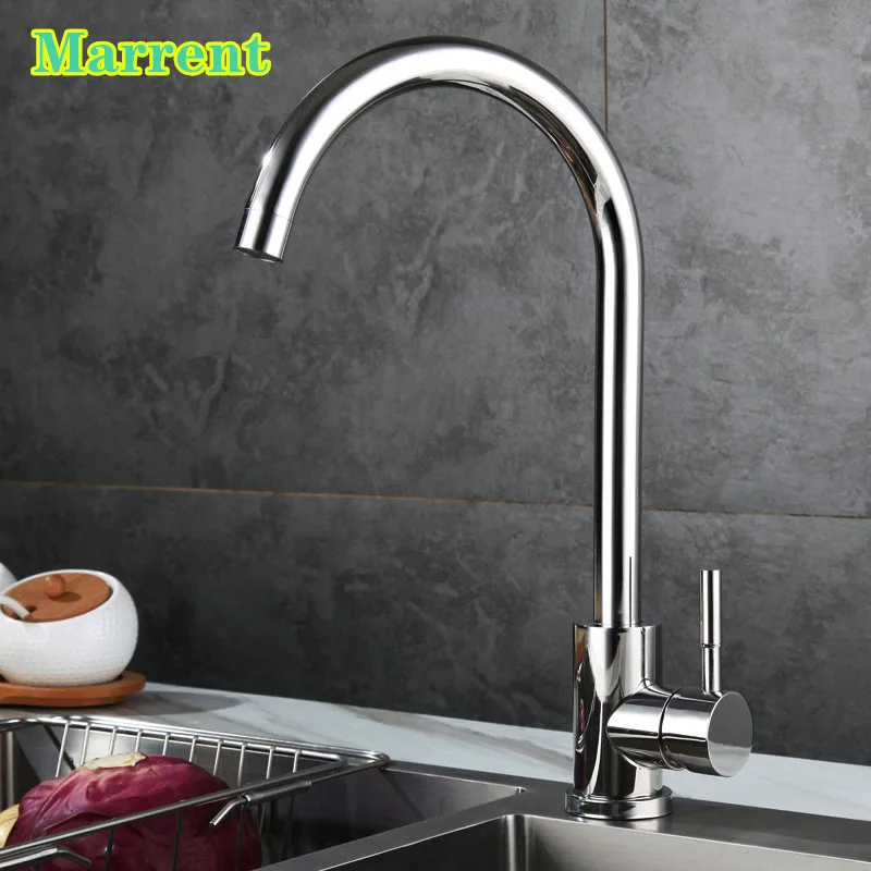 

Brushed Nickel Kitchen Faucets of 360 Rotation Hot Cold Kitchen Sink Mixer Tap Leadfree 304 Stainless Steel Kitchen Mixer Faucet