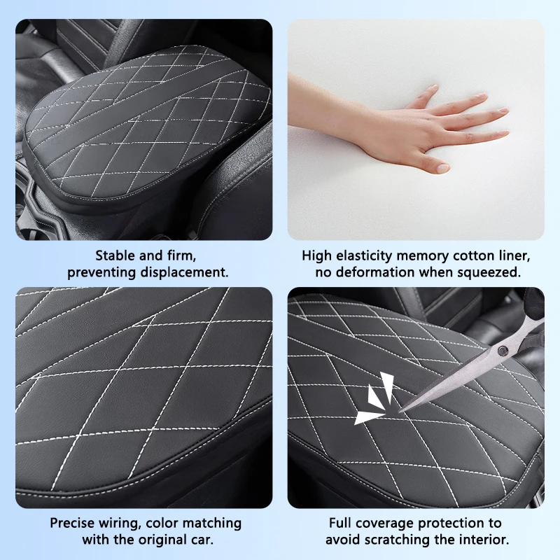 QHCP PU кожаный автомобильный подлокотник чехол для центральной консоли коврик