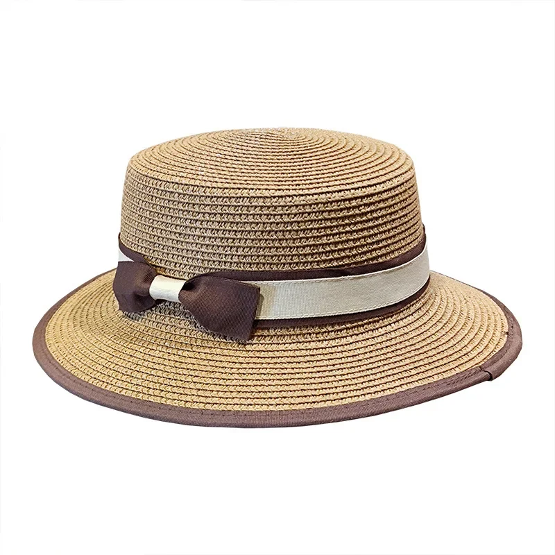 Летняя кремовая маленькая шляпа с британским бантом женская весенне-летняя