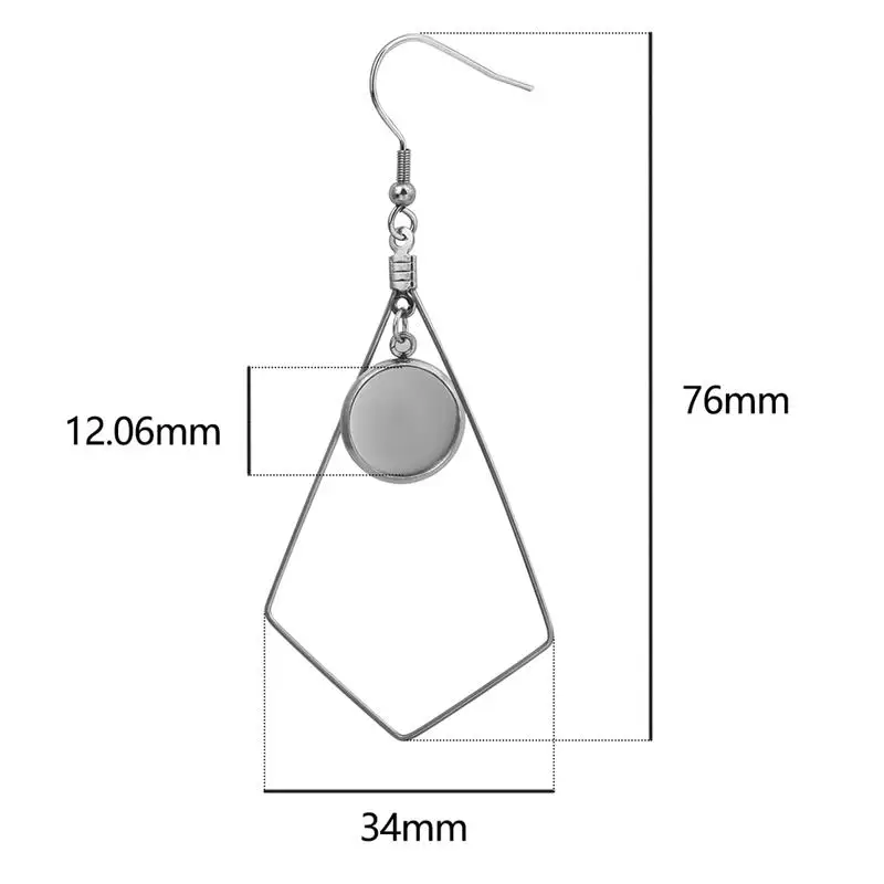 10 шт. 12 мм поднос кабошон серьга крючок пустая оправа круглая подвеска основа для