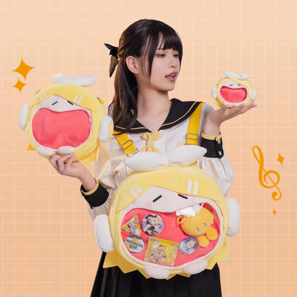 Kagamine Rin Len Itabag UWA Vocaloid Cosplay Plush Ita Bag Anime Backpack Women Men Shoulder Crossbody Bags Cartoon School bag