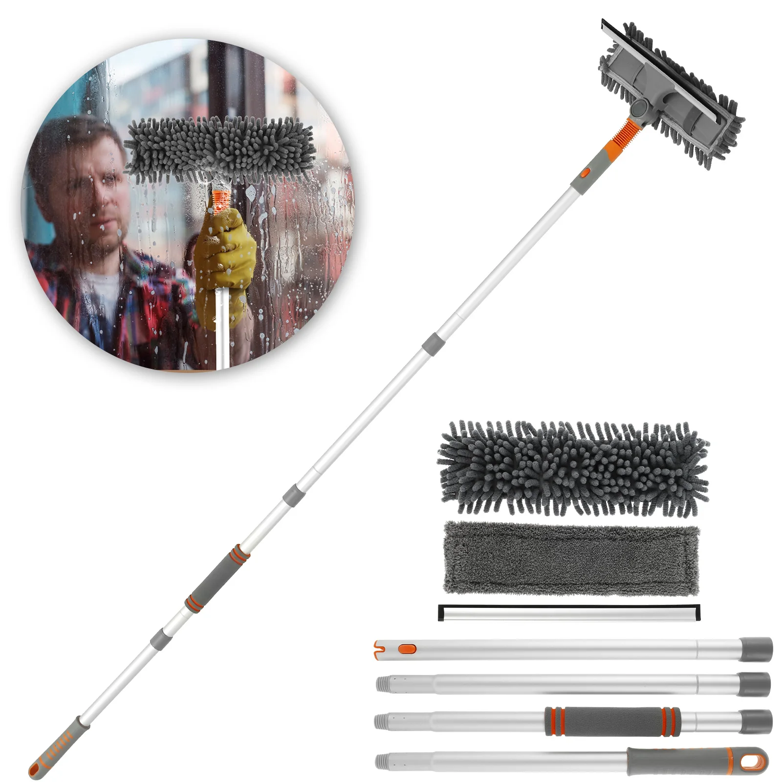 

Гибкая Швабра из микрофибры для мытья окон с гибкой головкой