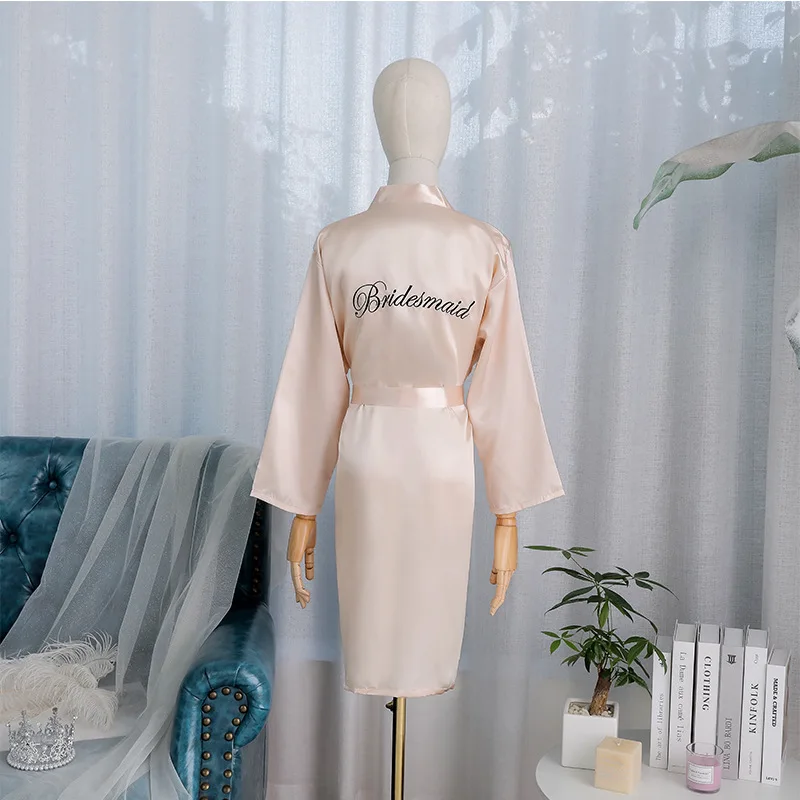 Satin Bride Bridal Robe Dressing Gown Ladies Nightgown Bridesmaid Robes Wedding Robe Bathrobe Silk Robes for Women