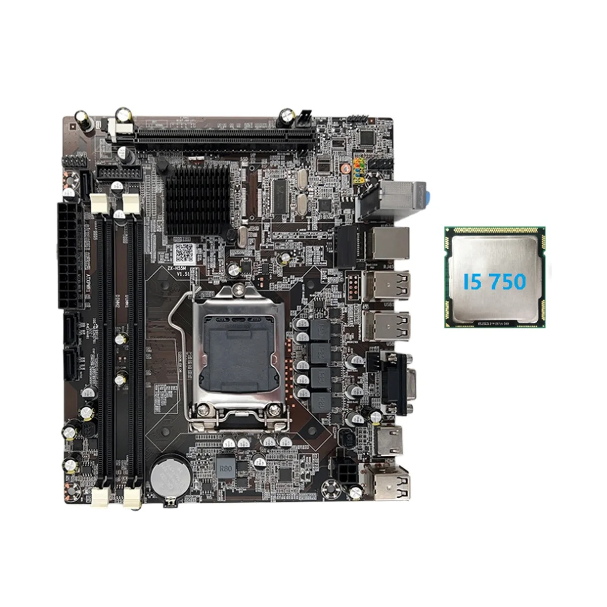 

H55 Motherboard LGA1156 Supports I3 530 I5 760 Series CPU DDR3 Memory Desktop Computer Motherboard with I5 750 CPU