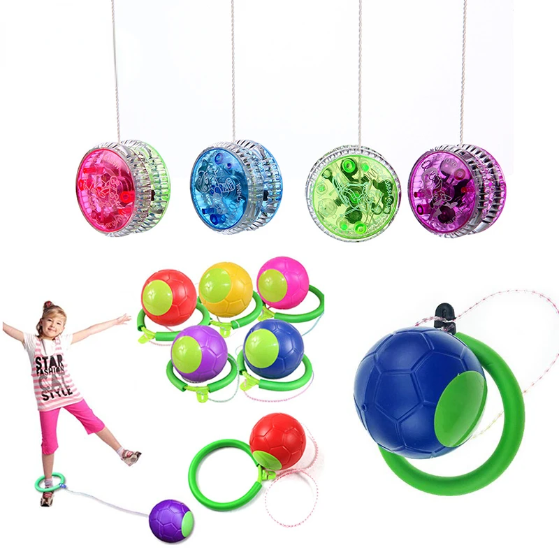

Ball Outdoor Fun Toy Ball Classical Skipping Toy balance hop jump playground may toy ball LED Flashing YoYo Ball WYW