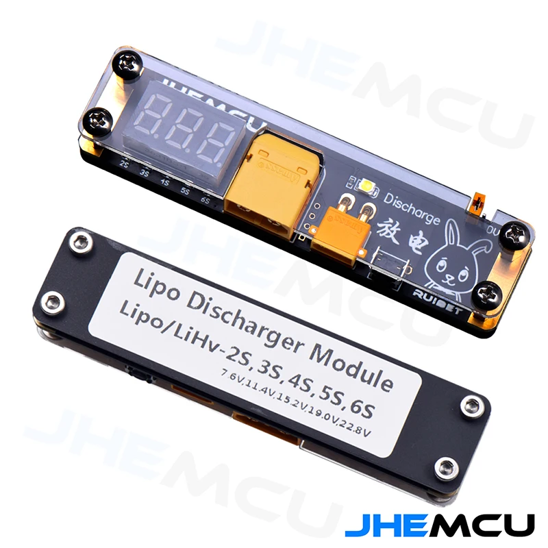 

JHEMCU Ruibet model aircraft crossing lithium battery discharger supports 2S-6S discharge 0V FPV
