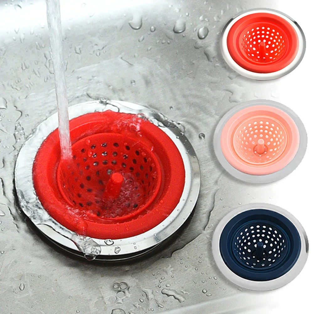 

1PC Kitchen Sink Filter Silicone Strainer Shower Floor Drain Sink Cover Hair Filter Sink Anti-blocking Plug Bathroom Accessories