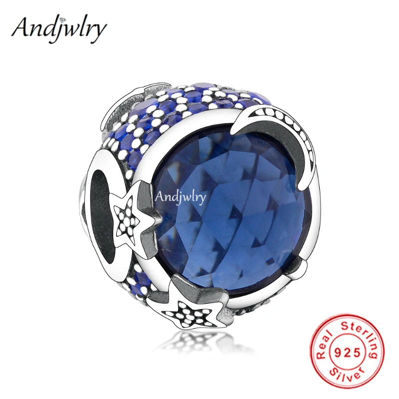 

Fit Bracelet Charms Silver 925 Original Round Blue Zircon Glasses Star Moon Bead Bracelet&Bangle Jewelry Berloque
