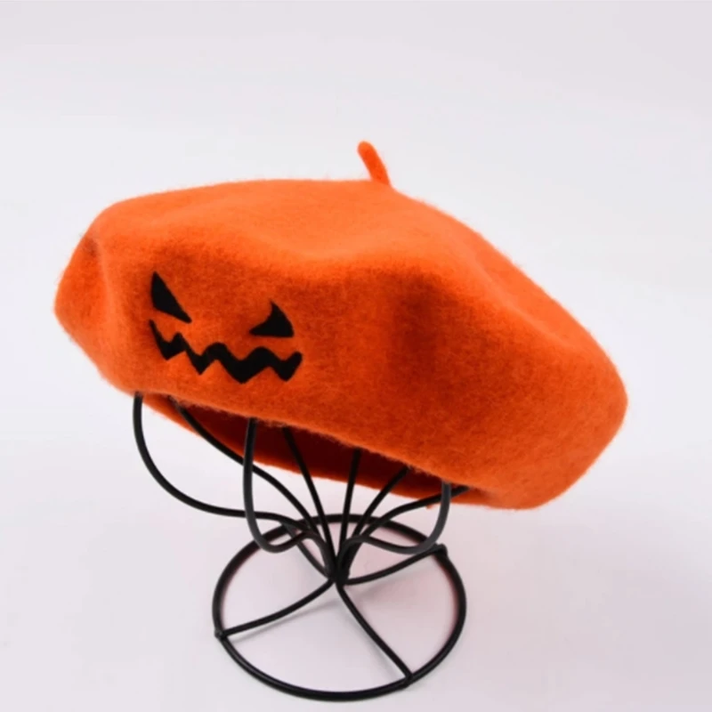 

French Hat Lightweight Artist Hat Casual Retro Halloween Pumpkin Lantern Costume Accessories