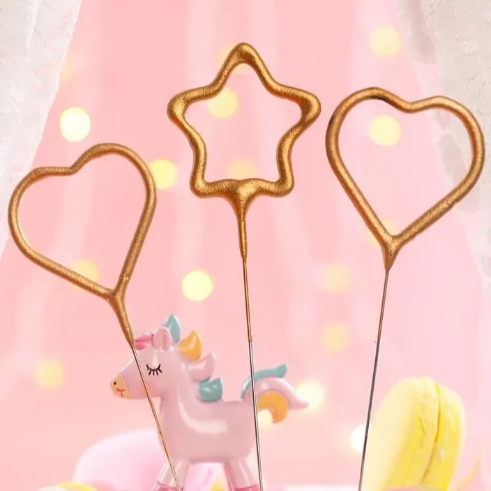 День рождения фейерверк Свечи пятиконечная звезда Любовь украшение для торта