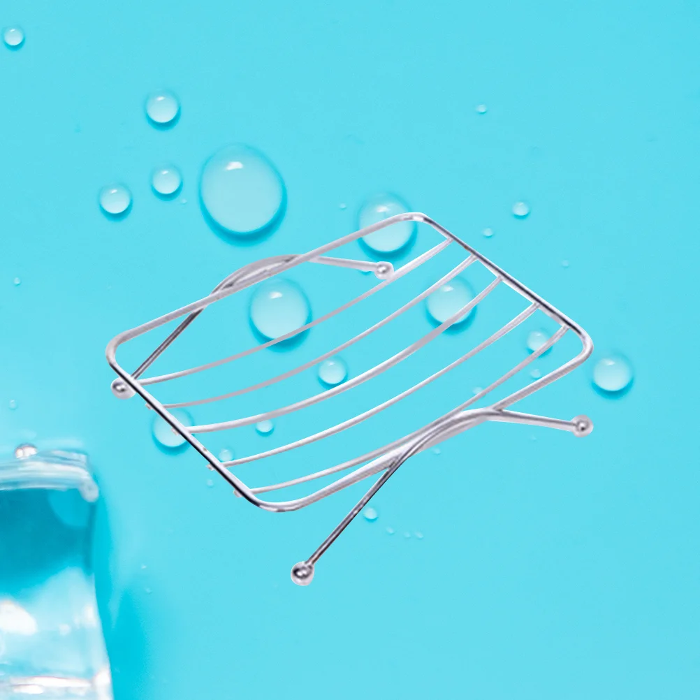 

1pc Stainless Steel Soap Dish Holder No Drilling Shower Soap Sponge Holder for Bathroom Kitchen(Square Shape)