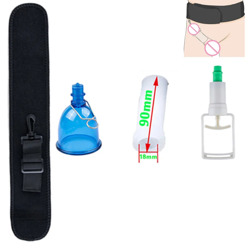 Penis Pump Enlargement Extender Stretcher Delay Lasting Trainer Adult Sex Toys for Men Penile Enhancer Enlarger Hanger Set