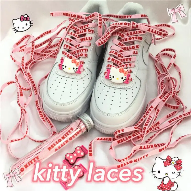 

Шнурки Hello Kitty на заказ, соответствуют стандартам ВВС, шнурки для декора с розовым принтом, аксессуары для студенток и девушек, креативные по...