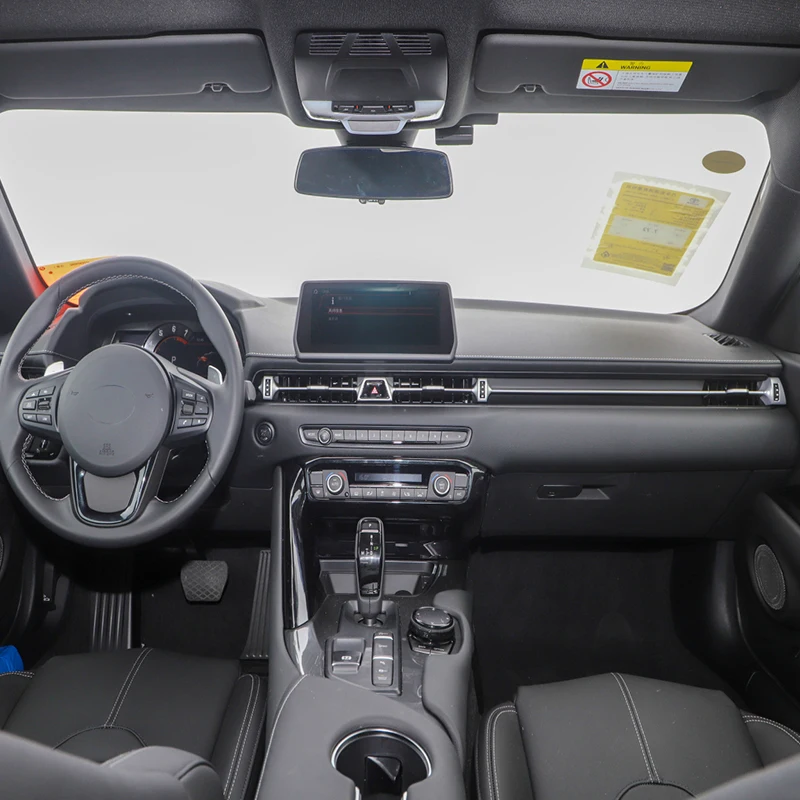 

For Toyota Supra A90 19-22 Soft Carbon Fiber Air Conditioner Radio Window Lift Speaker Gear Trim Cover Car Interior Supplies