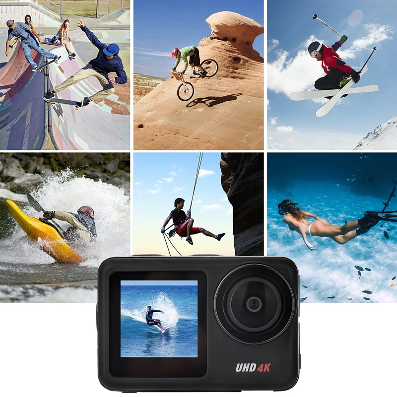 Action Camera Underwater 4K 60FPS 20MP Underwater Body Waterproof EIS WiFi Anti-shake Touch LCD Cam Sport Helmet Video Webcam images - 6