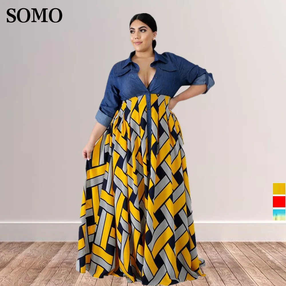 

Wholesale Dropshipping Fall Casual Long Sleeve Shirt Dress Lounge Fitted Plus Size Full Length High Waist A-line Dress