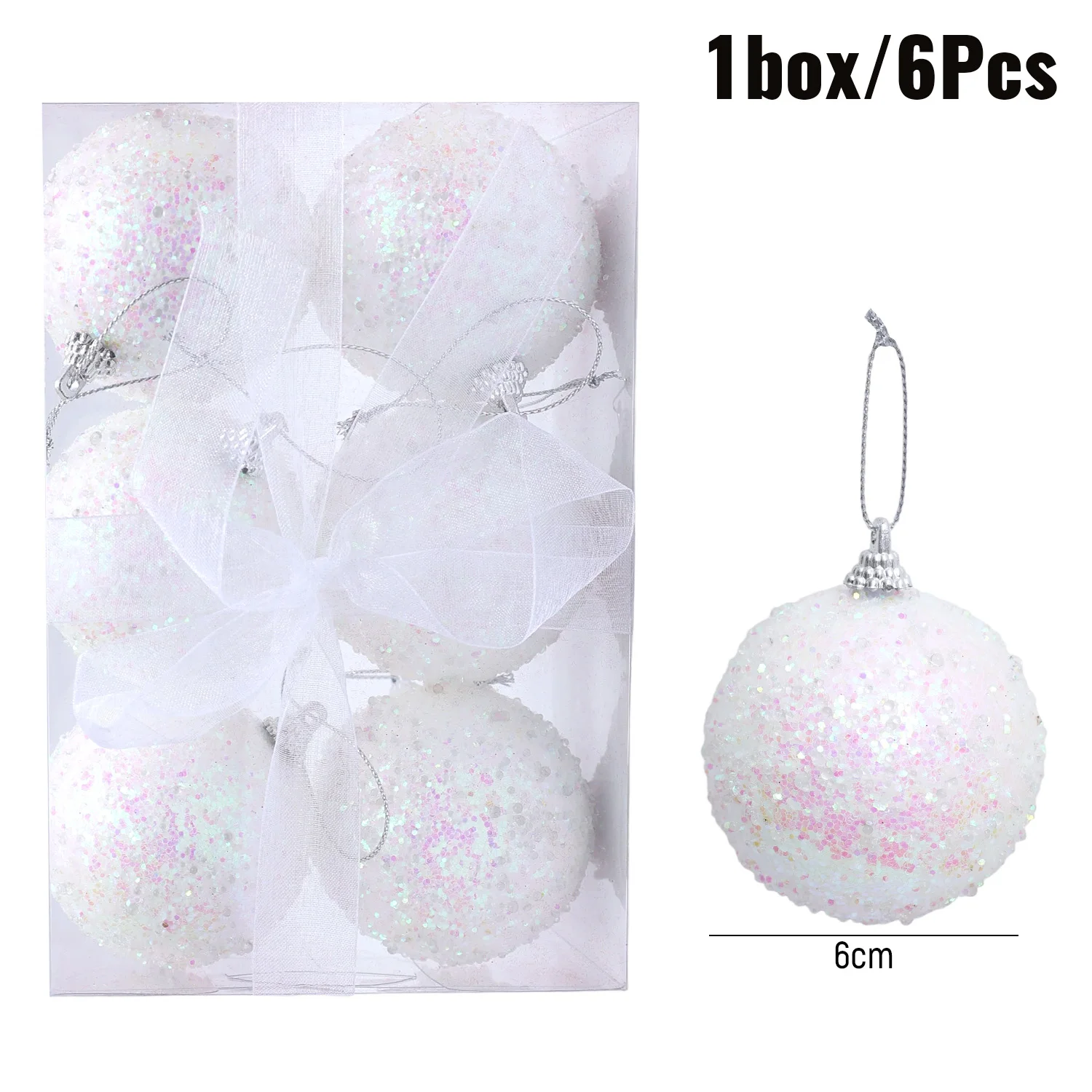 

6/30 шт. блестящие шампанское, белые, красные рождественские шары, украшения, сверкающие рождественские елки, подвесные шары, подвески, декор для новогодней вечеринки