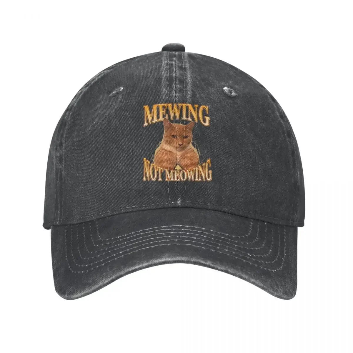 Mewing Not Meowing Забавный мем Мужчины Женщины Бейсболки Mogging Cat Проблемные джинсовые