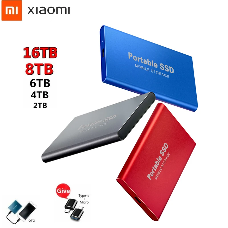 

Xiaomi Portable HD SSD 4TB 6TB 8tb Mobile Hard Disk Type C USB3.1 Shockproof Aluminum Alloy Solid State Drive Transmission Speed