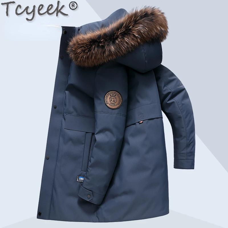 

Tcyeek Winter Coat for Men Thicken Warm White Goose Down Jacket Men Clothing Mid-length Parka Male Jaqueta Inverno Masculina