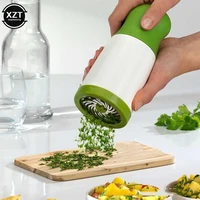 1pc stainless steel coriander chopper mincer manual herb mill vegetable grinder chopper condiment container mills kitchen tools