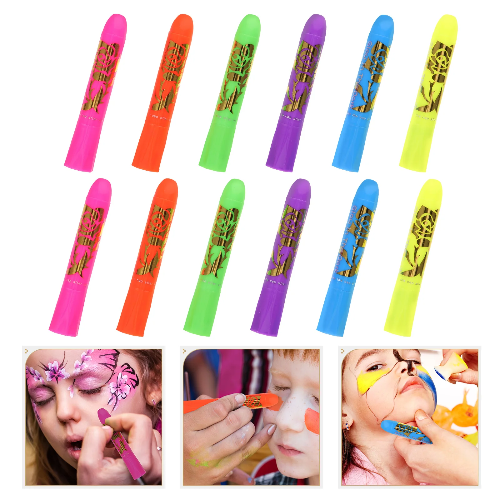 

12pcs Face Face Makeup Crayons Portable Face Kit Party Makeup Crayons