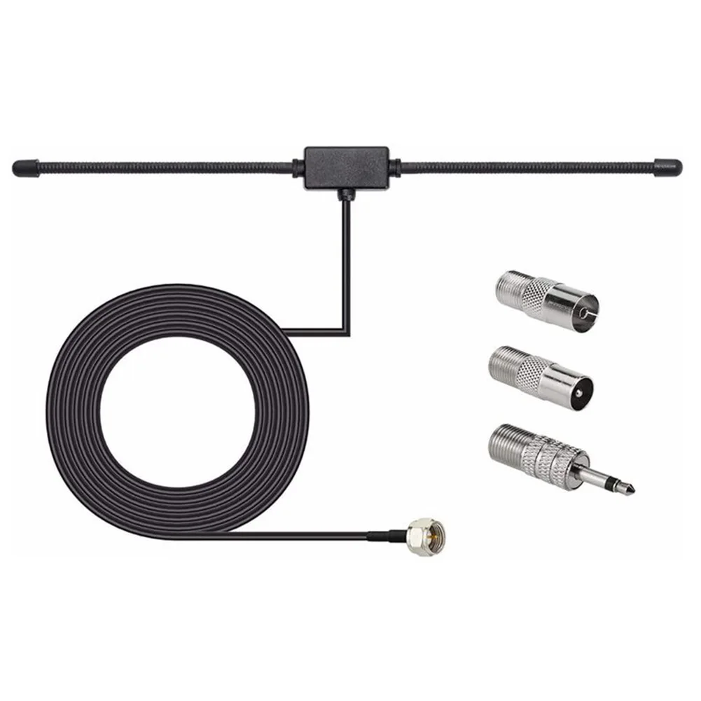 

300cm DAB FM Radio Antenna FM Dipole Aerial Audio Plug Connector For Stereo Receiver 174Mhz-300MHz 470Mhz-890MHz Antenna Adapter