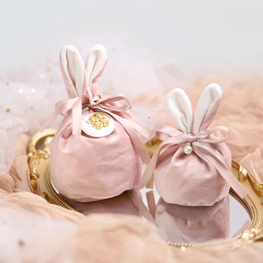 

Velvet Easter Bags Cute Bunny Gift Packing Bags Dropshipping Rabbit Chocolate Candy Bags Wedding Birthday Party Decoration 2022