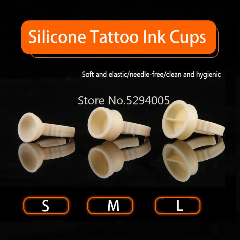 

Disposable Tattoo Ink Cup Tattoo Pigments Holder Ring Permanent Makeup Ring Divider Soft Silicone for False Eye Lashes Extension