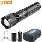 Масштабируемый фонарик с функцией внешнего аккумулятора, супер яркий светодиодный фонарик XHP100 с 9-ядерным процессором, аккумулятором 18650 или 26650 с Usb-зарядкой