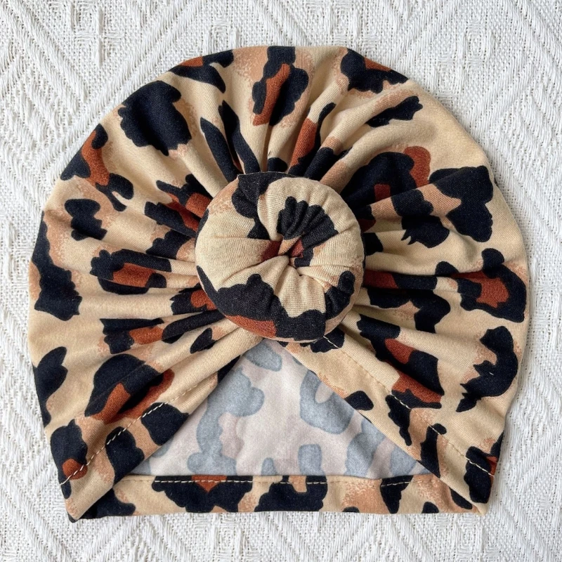 

Bonnet Beanie for Women Leopard Print Knot Turban Headwraps Decor